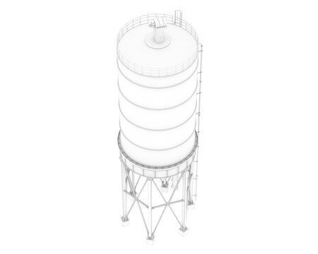 Silo staircase isolated on transparent background. 3d rendering - illustration