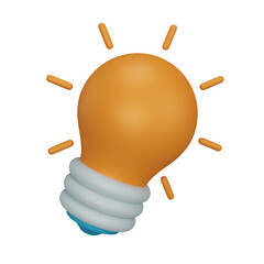 Light bulb idea concept 3D rendering icon isolated, perfect for business presentation