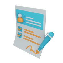 Business contracts 3D rendering icon isolated, perfect for business presentation