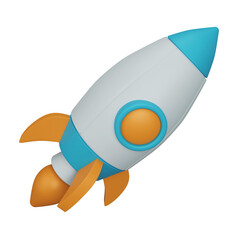 Rocket 3D rendering icon isolated, perfect for business presentation