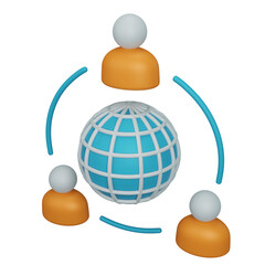 Collaboration work 3D rendering icon isolated, perfect for business presentation