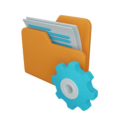 Document management system 3D rendering icon isolated, perfect for business presentation
