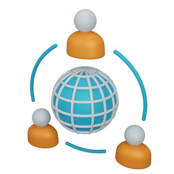 Collaboration work 3D rendering icon isolated, perfect for business presentation