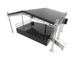 Stage isolated on transparent background. 3d rendering - illustration