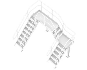 Stairs isolated on transparent background 3d rendering illustration