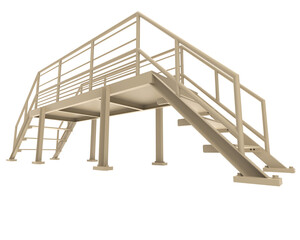 Stairs isolated on transparent background 3d rendering illustration