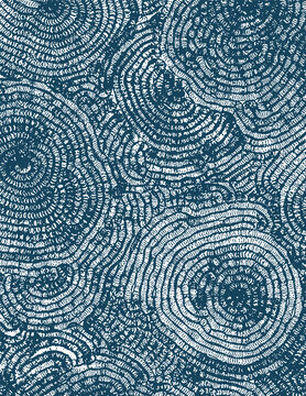 Nature Pattern. Organic Waves Texture. Rounded Ornament. Circle Maze Endless Pattern. Top View Tile. Biological Texture. 