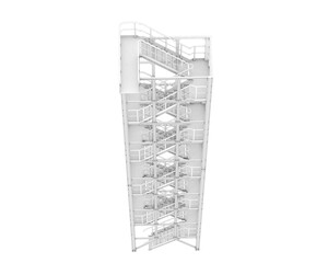Fototapeta na wymiar Stairs isolated on transparent background. 3d rendering - illustration