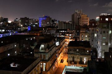 Night view of Havana skyline in Cuba