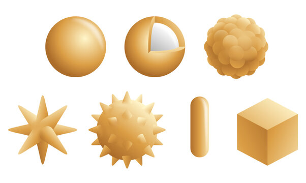 Gold nanoparticles in different shapes