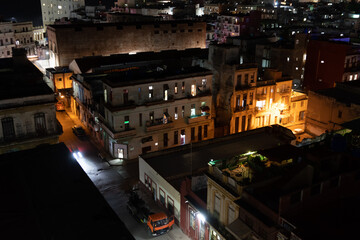 Night view of Havana skyline in Cuba