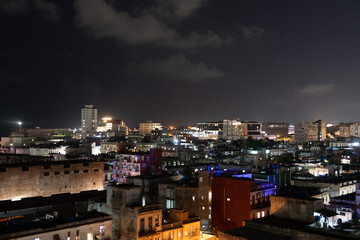Night view of Havana skyline in Cuba
