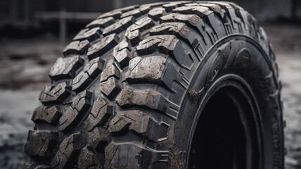 Dettaglio pneumatico fuoristrada Generative AI