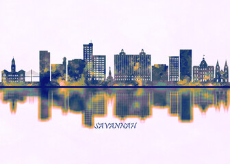 Obraz premium Savannah USA Skyline