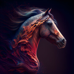 Horse portrait in abstract style. illustration for your design.
