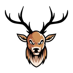 Naklejka premium head deer mascot logo gaming illustration vector