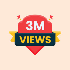 3 million views celebration banner for thumbnail design