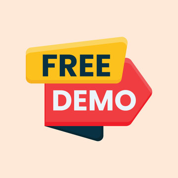 free demo  label icon vector design