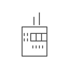 Obraz premium Factory related vector linear icon. Vector outline illustration Isolated on white background. Editable stroke