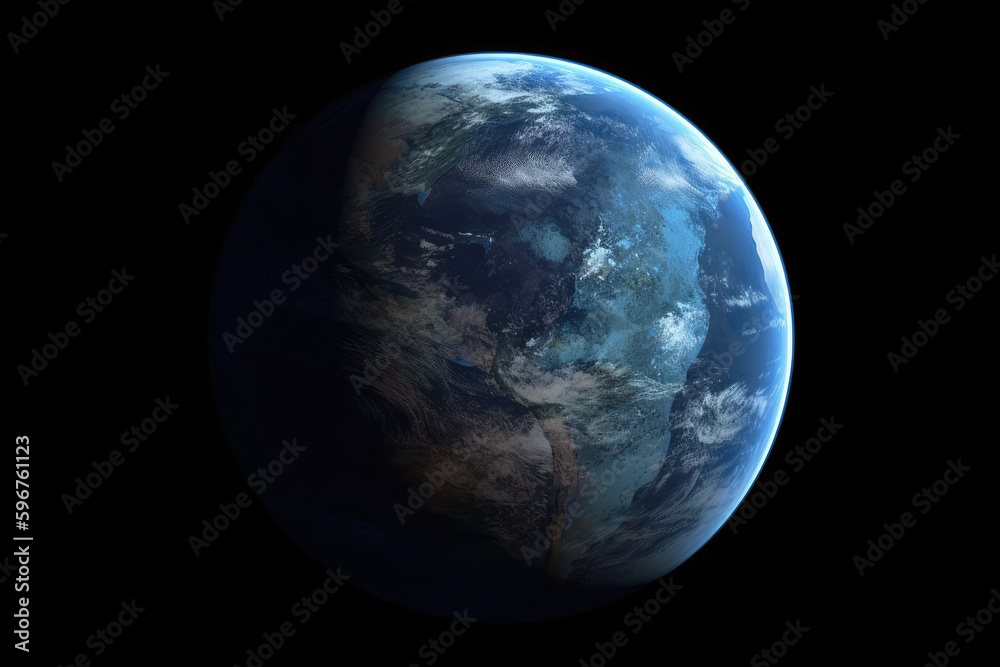 Wall mural unknown planet, view from space. deep space exploration. search for a planet to colonize. created wi