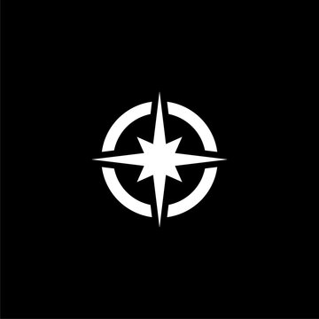 Compass logo icon isolated on black background 