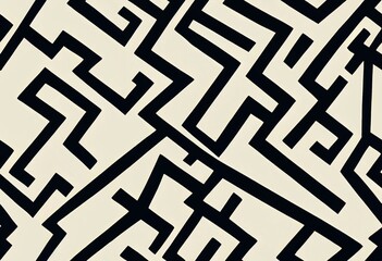 Bold and thick line work pattern, noise texture, seamless vector design. generative AI