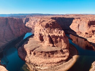 Scenic Horseshoe Bend canyon overlooking Colorado River in Arizona, USA, america
