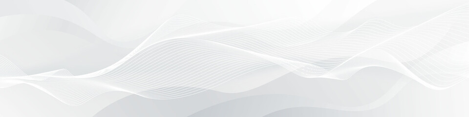 white banner design with smooth lines technology