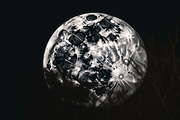 The moon shines bright in the dark sky. Generative AI