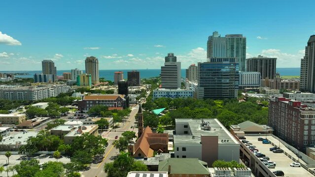 Downtown St Petersburg with the St Pete pier in the distance 