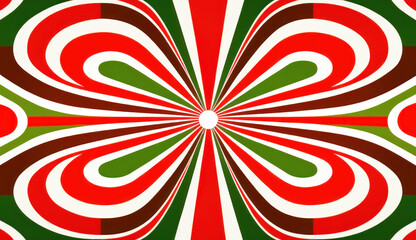 Abstract seventies retro style background  in red, green and white. AI generative.