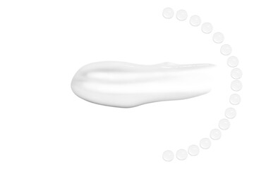 Drops of transparent gel and a dab of white cosmetic cream. PNG