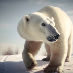 Obraz na płótnie Canvas nice polar bear in zoo