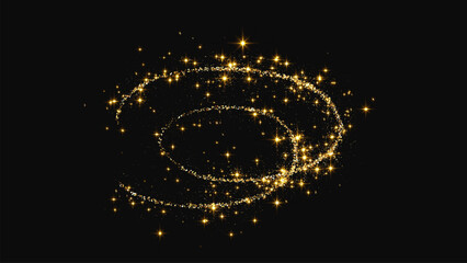 Gold glittering confetti wave and stardust © dniprodd