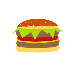 hamburger isolated on white