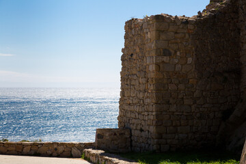 A fortress facing the sea that in past centuries protected against pirate attacks.