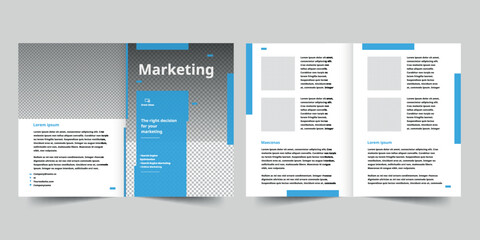 Marketing Firm bifold brochure template. A clean, modern, and high-quality design bifold brochure vector design. Editable and customize template brochure