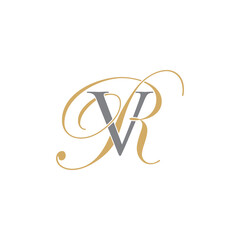 VR or RV Letters Logo Icon 010