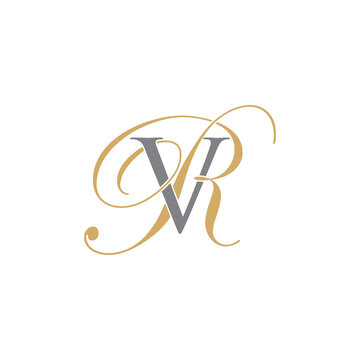 VR or RV Letters Logo Icon 010
