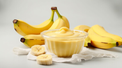banana puree baby food, bananas. Generative AI