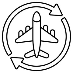 Unique design icon of air cargo