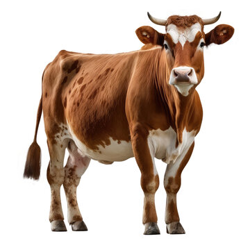 brown cow isolated on white
