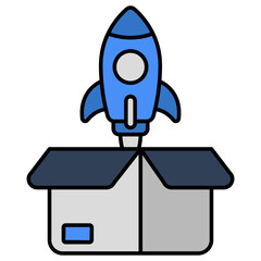 A creative design icon of parcel launch 