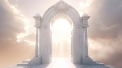 A Glimpse of Heaven: Uncover the Ancient Passage through a Historic Door to the Beyond, Generative AI