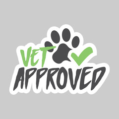 Vet approved vector sticker stamp, vector sticker icon.