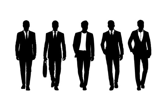 Set of silhouettes of business men