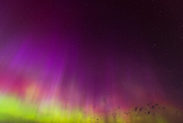 Aurora borealis, The Northern lights at Kuldiga, Latvia.