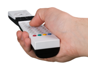 Hand Using a Remote Control