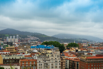Panorama of the city of Bilbao top view, Basque Country, Spain.