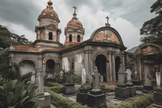 One of many churches in Colombia. Generative AI